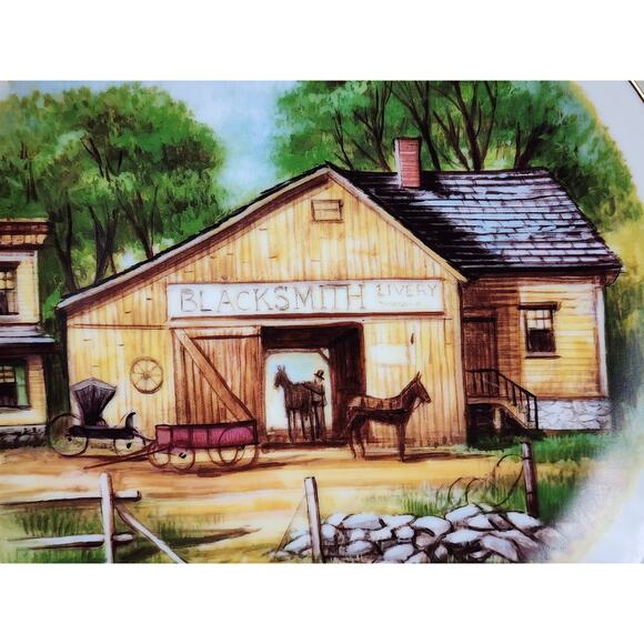 Country Living Legacy Plate Collector Wall Decor Porcelain 8 1/2" Gold Trim Vtg - Picture 3 of 12